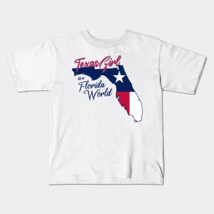 Texas Girl In A Florida World Kids T-Shirt